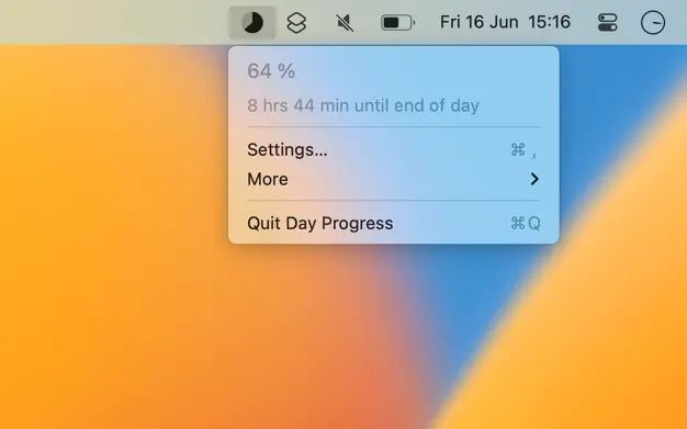 Day Progress - Your Daily Time Tracker for Mac user interface