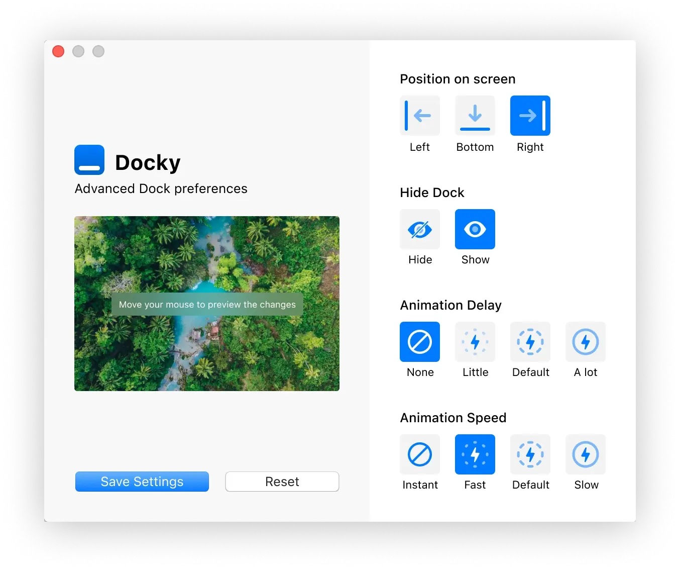 Dockey - Simple Mac Dock Customization user interface