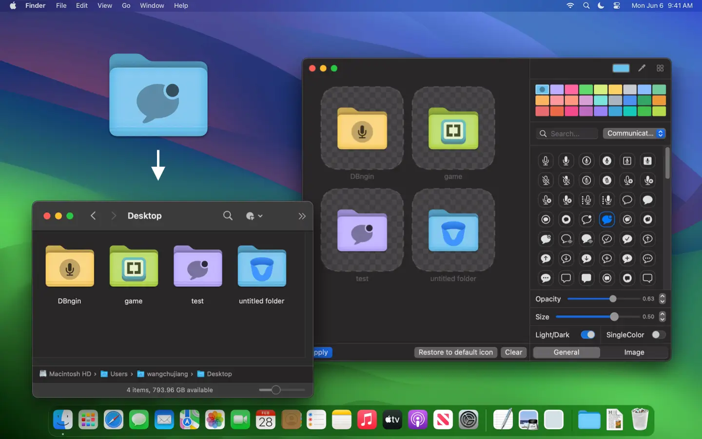 Iconize Folder - Custom Folder Styling for Mac user interface