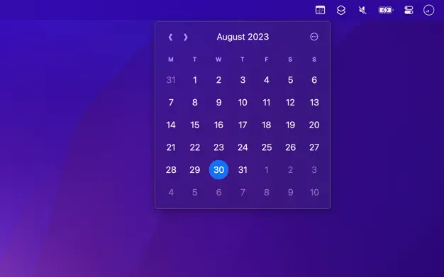 Menu Bar Calendar - Quick Calendar Access for Mac user interface