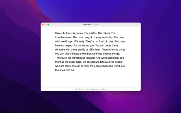 Plain Text Editor - Simple Notepad for Mac user interface