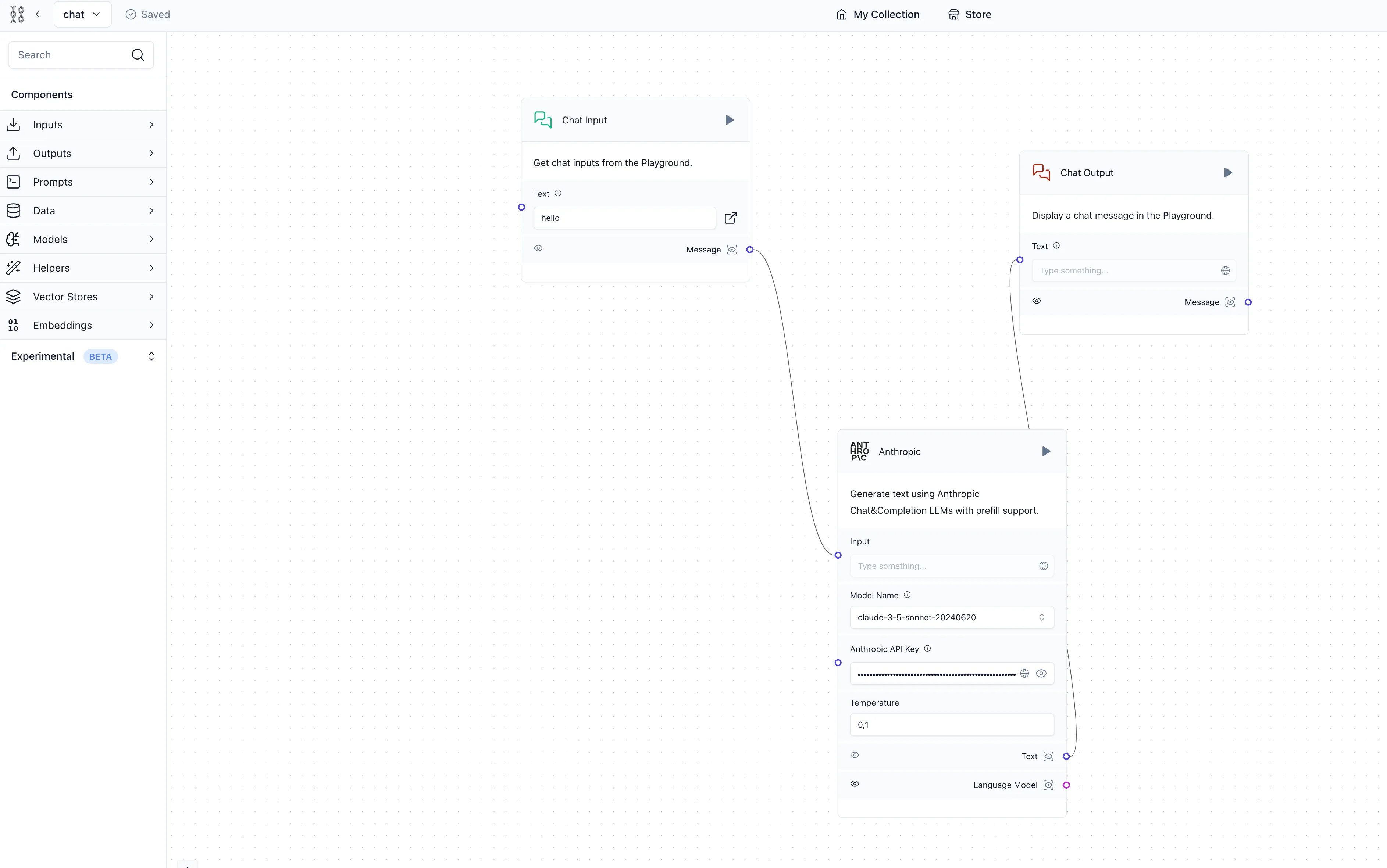 LangFlow user interface