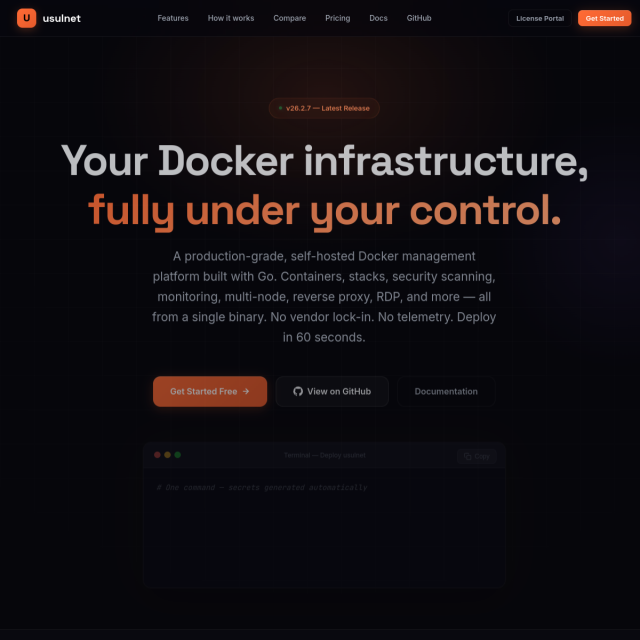 UsulNet - All-in-One Docker Management user interface